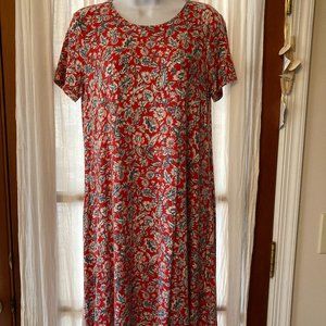 Old Navy Swing Dress Red Floral Medium